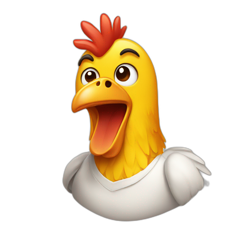 Sweaty chicken emoji