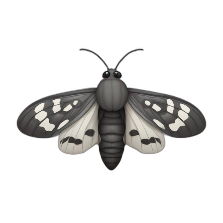 Black and Grey moth emoji