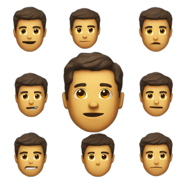 normal emojis with roblox man face emoji