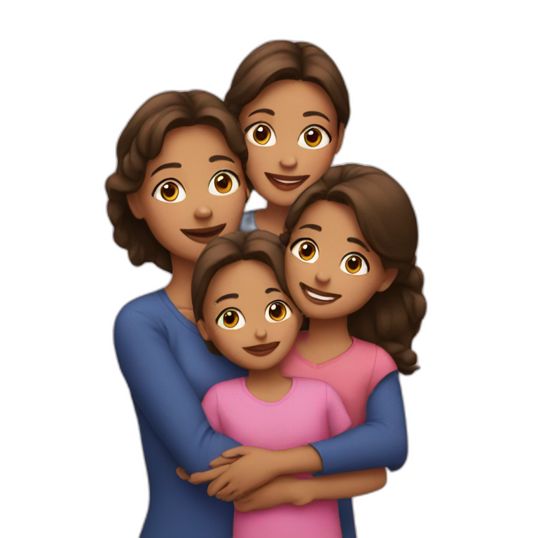Mom and two daughter emoji
