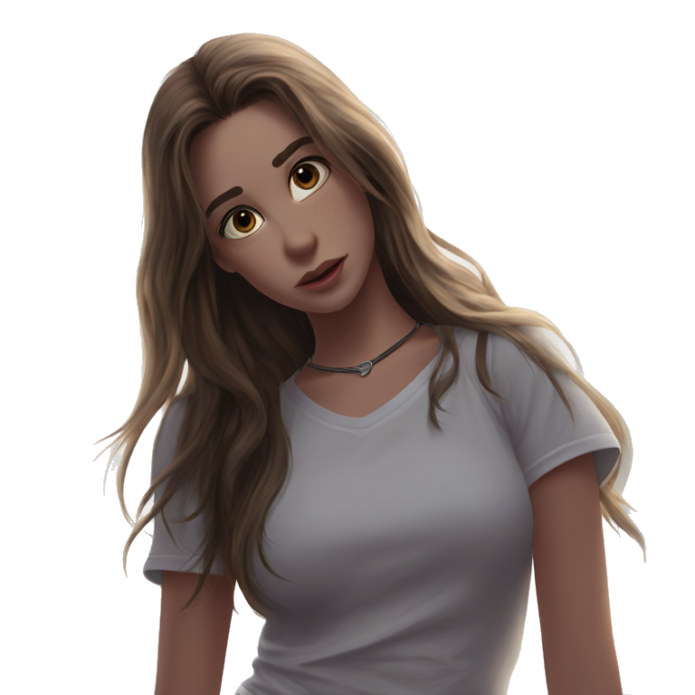 brown haired girl in shirt emoji