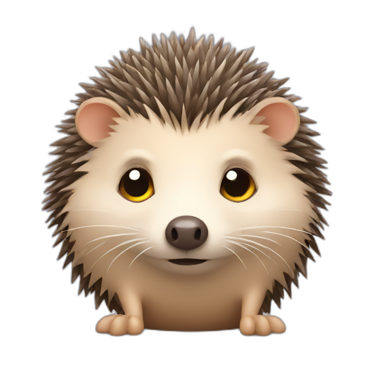 hedgehog with a sad face on it emoji