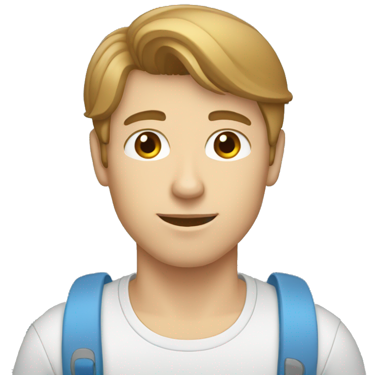 guy with light brown hair and light blue eyes typing on a computer emoji