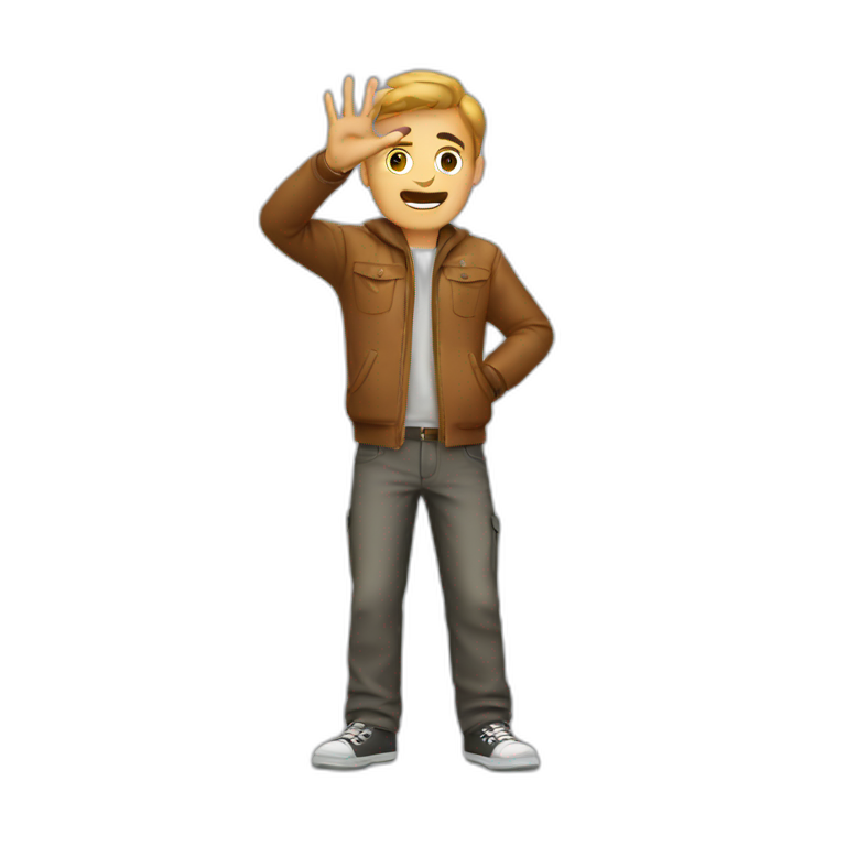 guy doing shoot gesture emoji