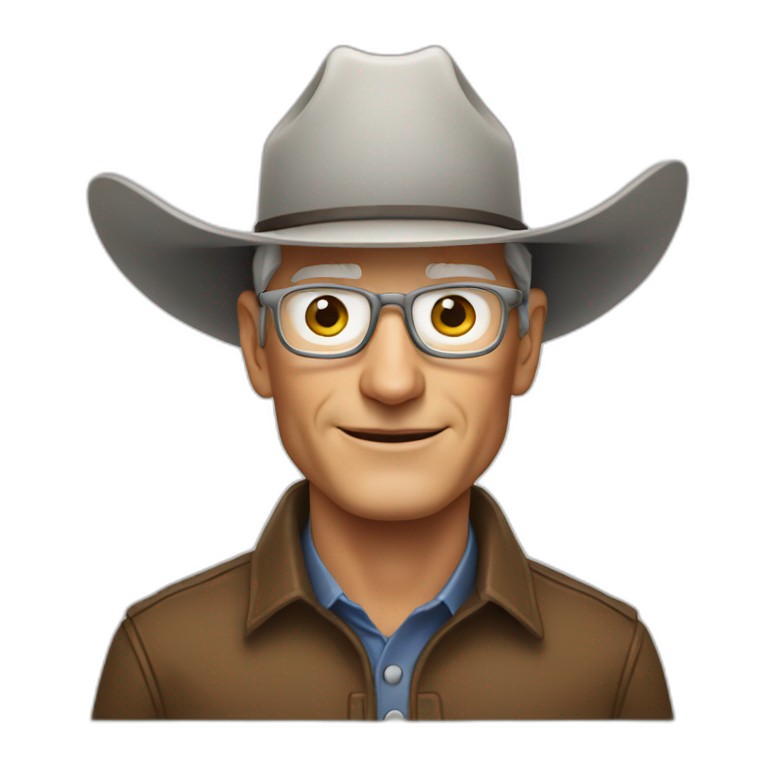 Tim Cook wearing a cowboy hat  emoji