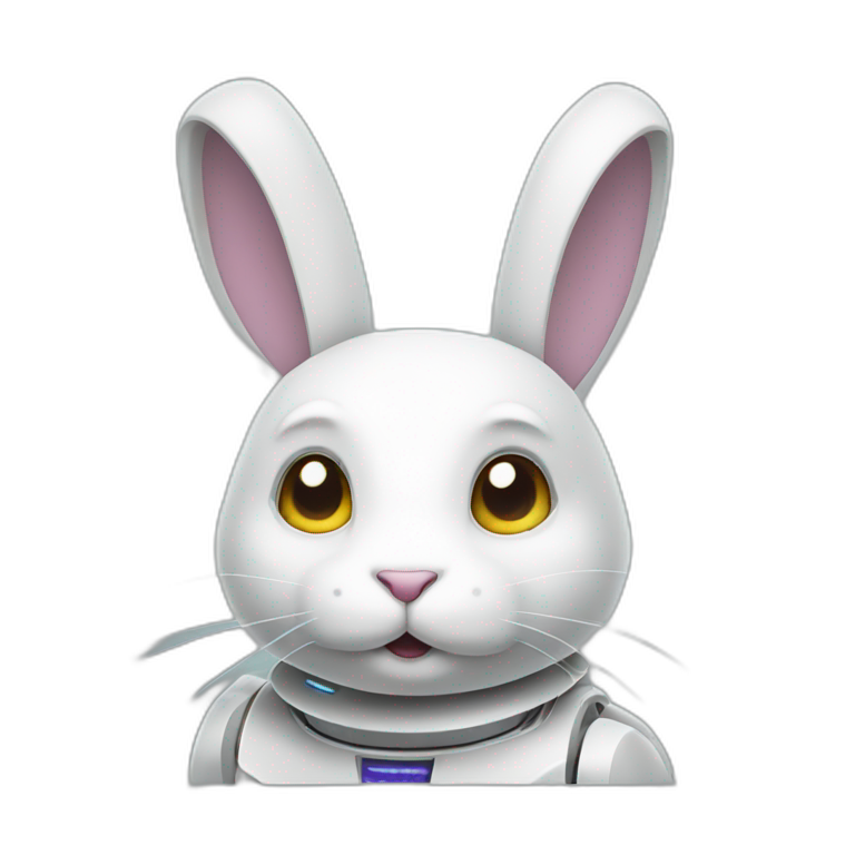 white rabbit robot emoji