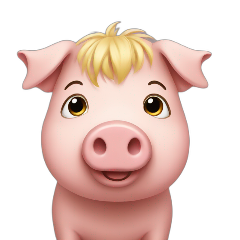 pig with blond hair emoji