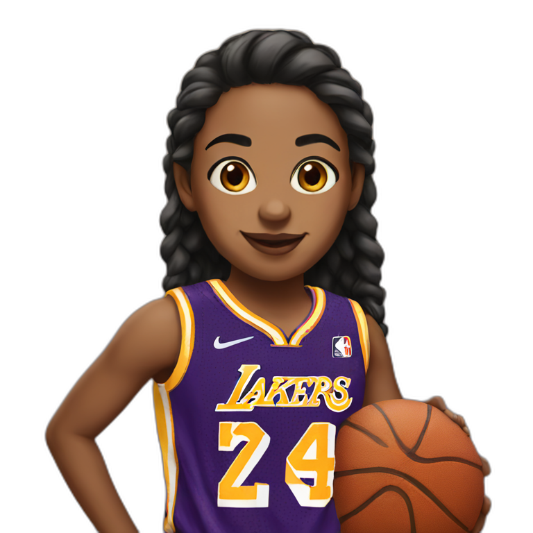 girl with lakers jersey emoji