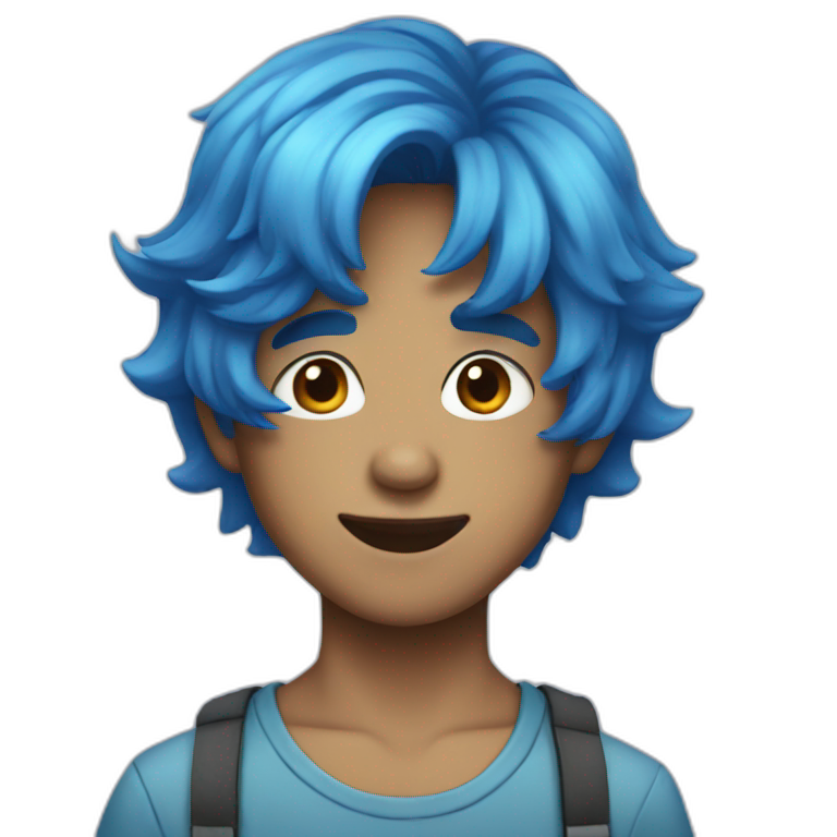 Blue hair boy emoji