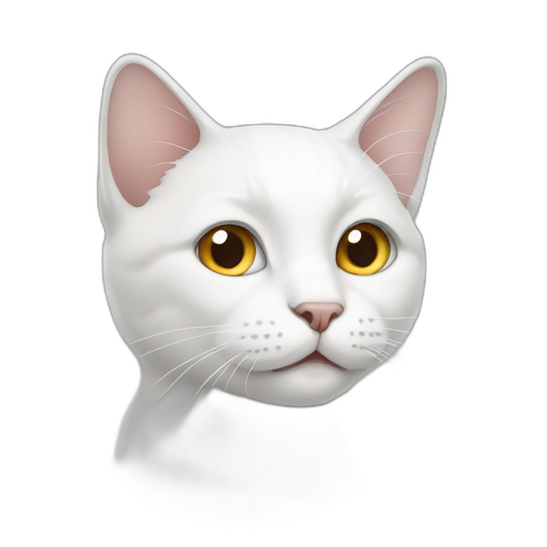 white cat with grey ears and nose emoji