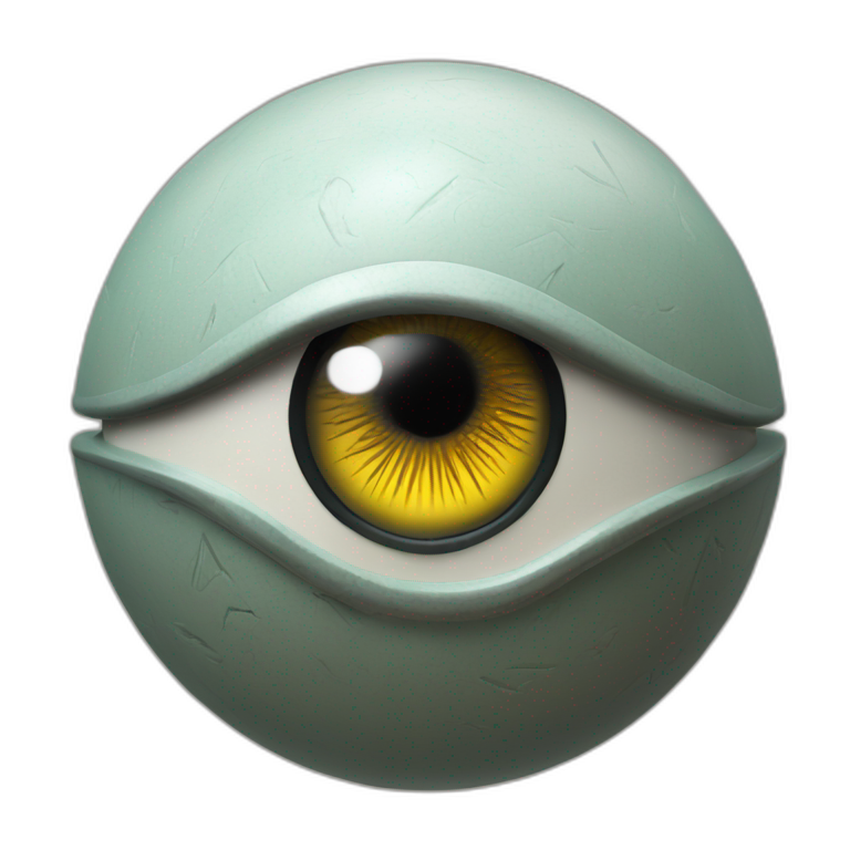 3d sphere with a cartoon Witch skin texture with Eye of Horus emoji