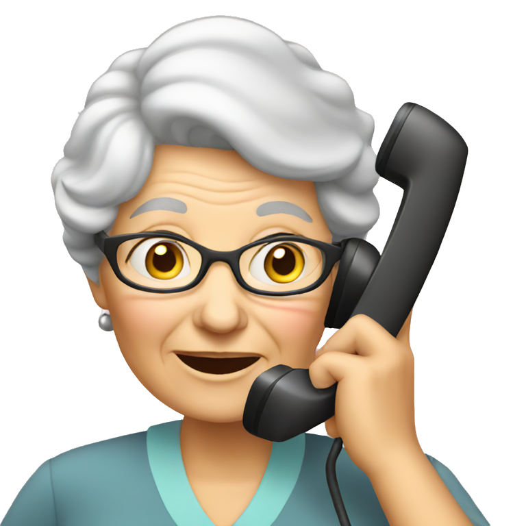 granny talking on phone emoji
