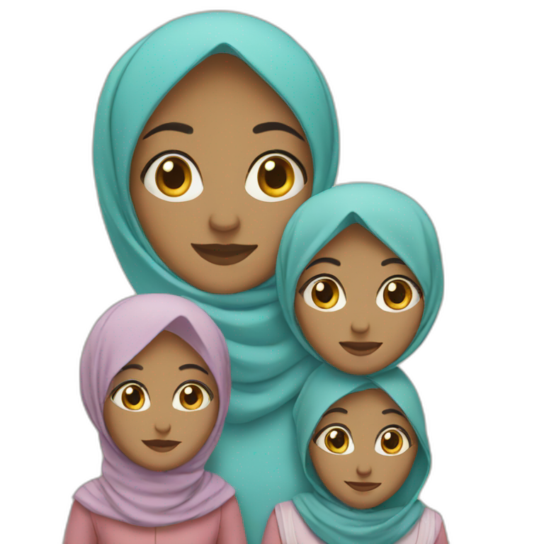 Family of 4 hijab emoji