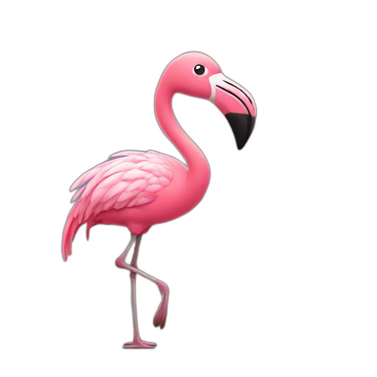 Pink flamingo dancing emoji