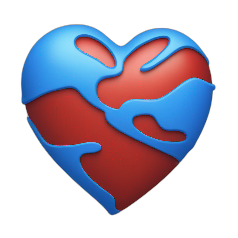 Blue-and-red-heart emoji