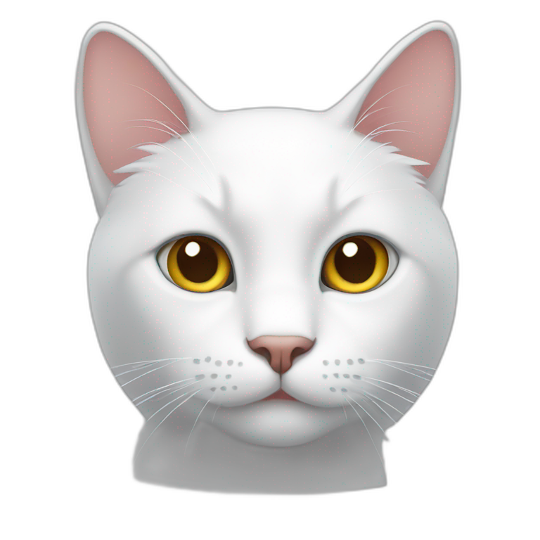 white cat in ios style emoji