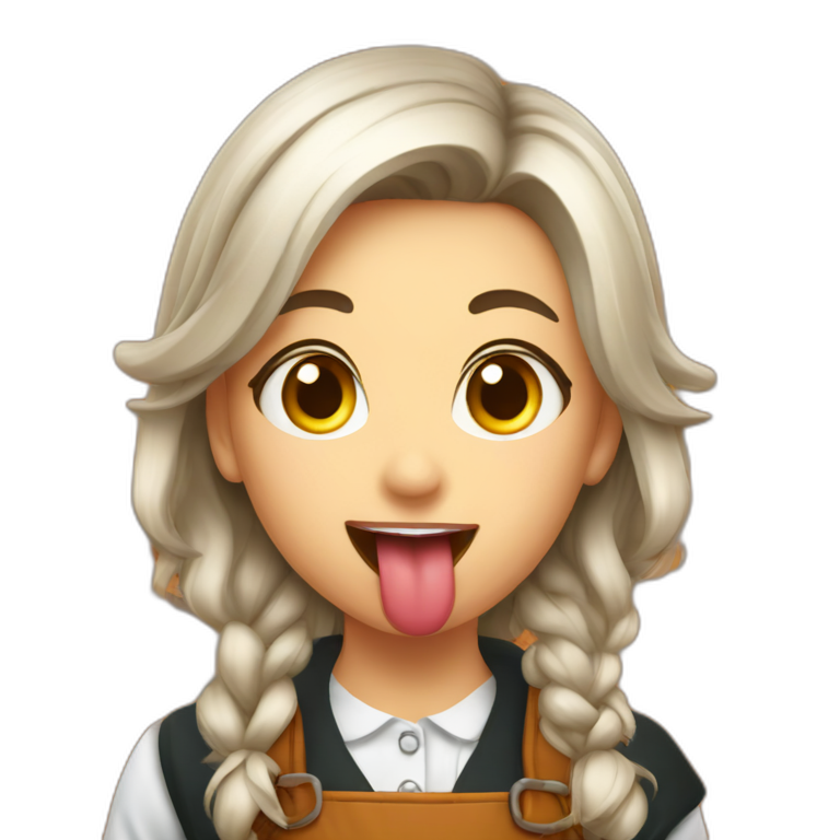 Octoberfest girl tongue out emoji