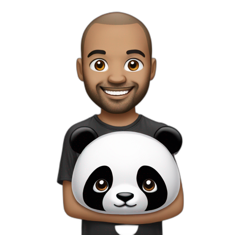 Panda qui fait un câlin à Tony parker emoji