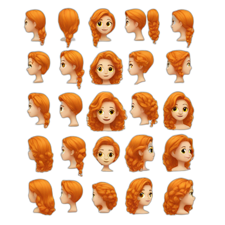 Princess orange hair emoji
