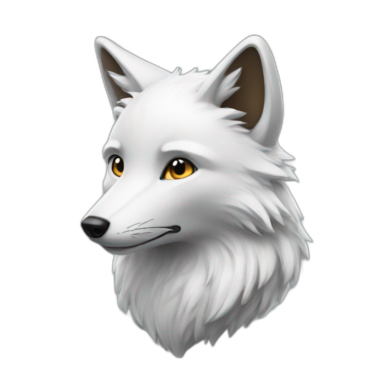 white and silver fox emoji