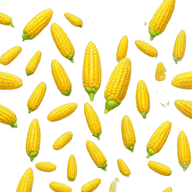 Create a 3D rendered image of an ear of corn in the style of emoji icons emoji