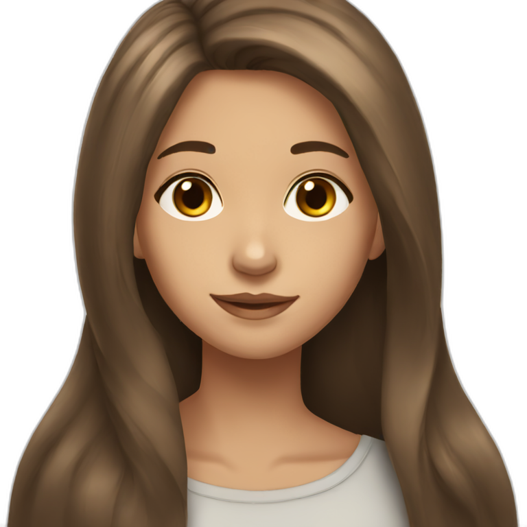 13 year old Girl with long brown hair, brown eyes emoji