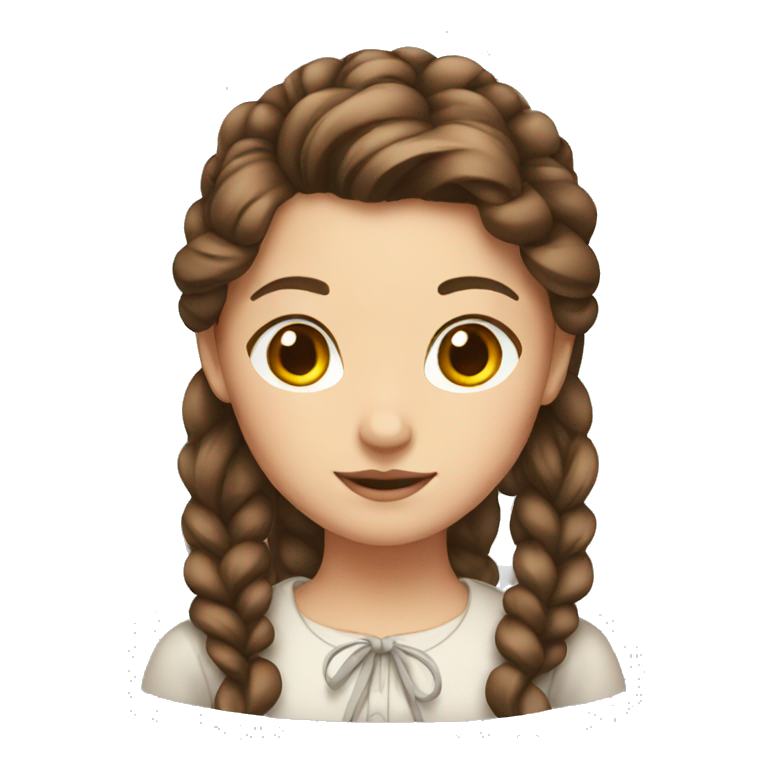 girl with brown hair and tied hair emoji