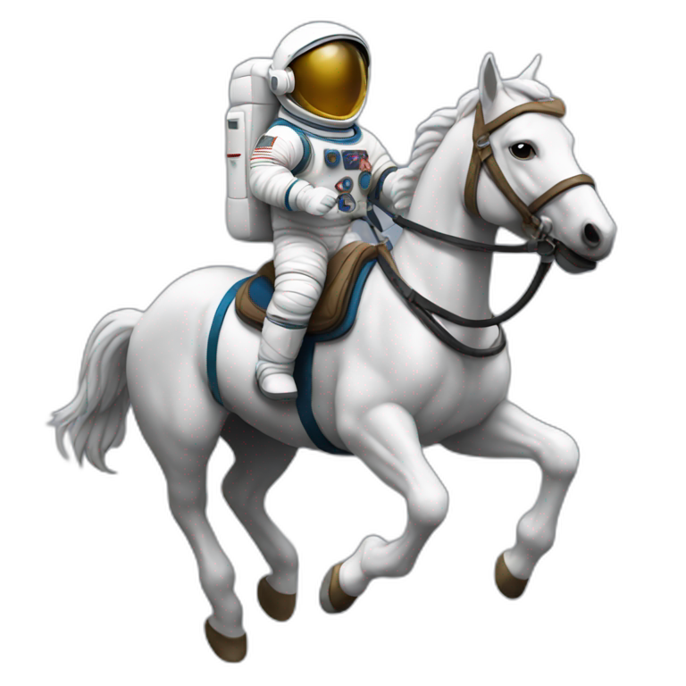 An astronaut riding a horse emoji