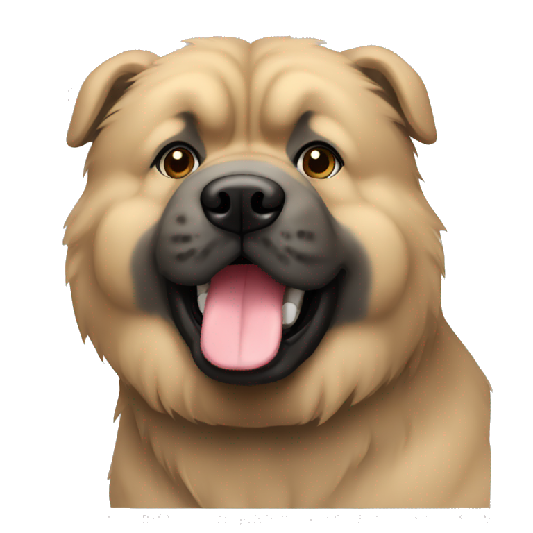 Beige grey chow chow black muzzle emoji AI Emoji Generator