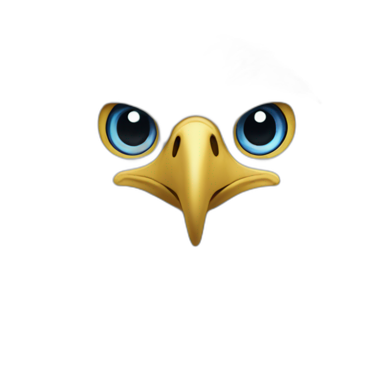 white hawk with bleu eyes emoji