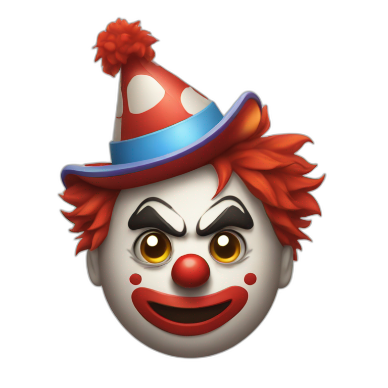 a angry clown with a circo in back of him emoji