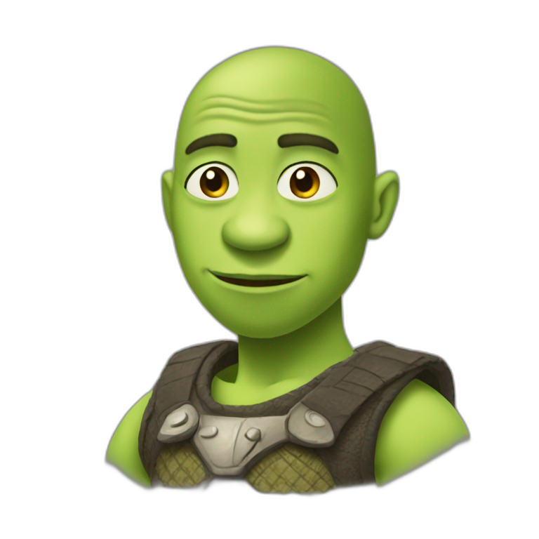 Shreck with a buzz cut emoji