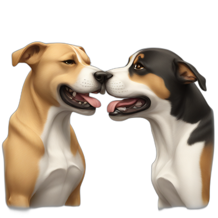 Two dogs fighting emoji