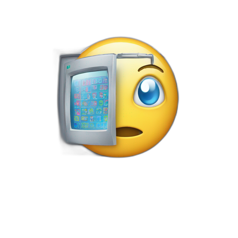 computer with codes on monitor emoji