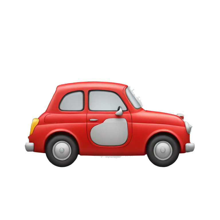 isolated little red car front emoji