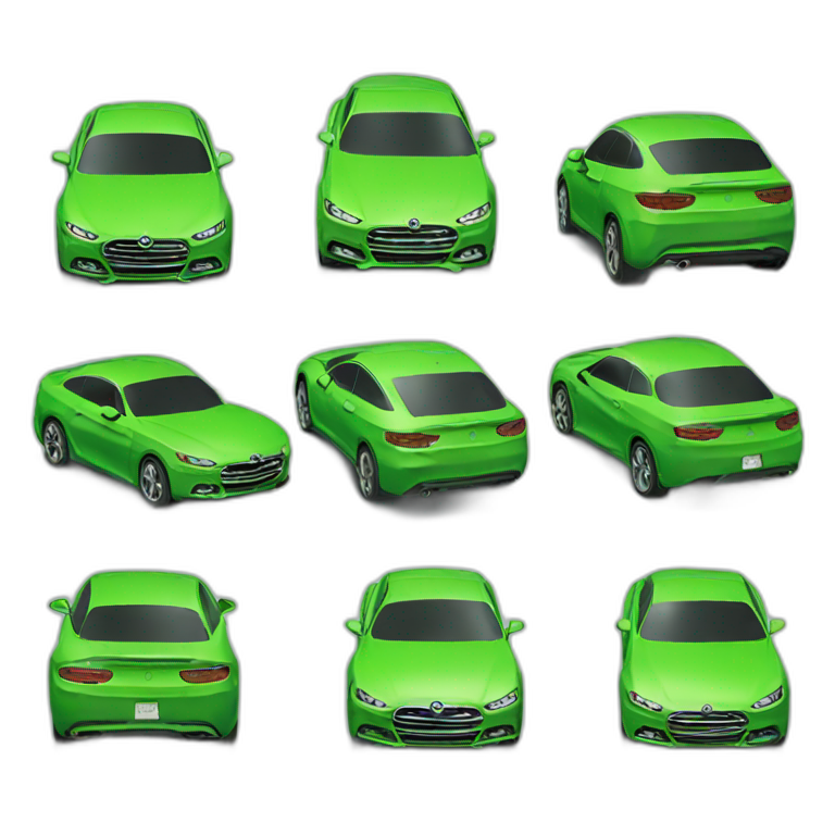 cool car green 3d emoji