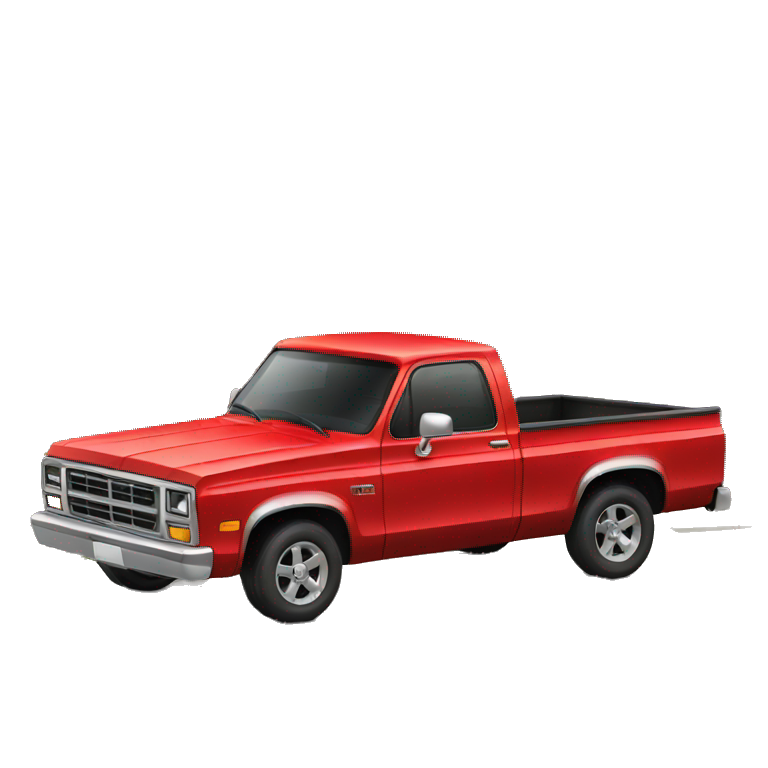 red two door pickup truck emoji