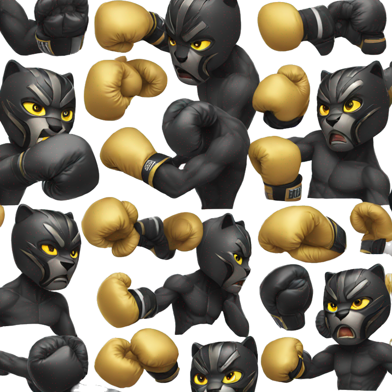 Black Panther Training Boxing  emoji