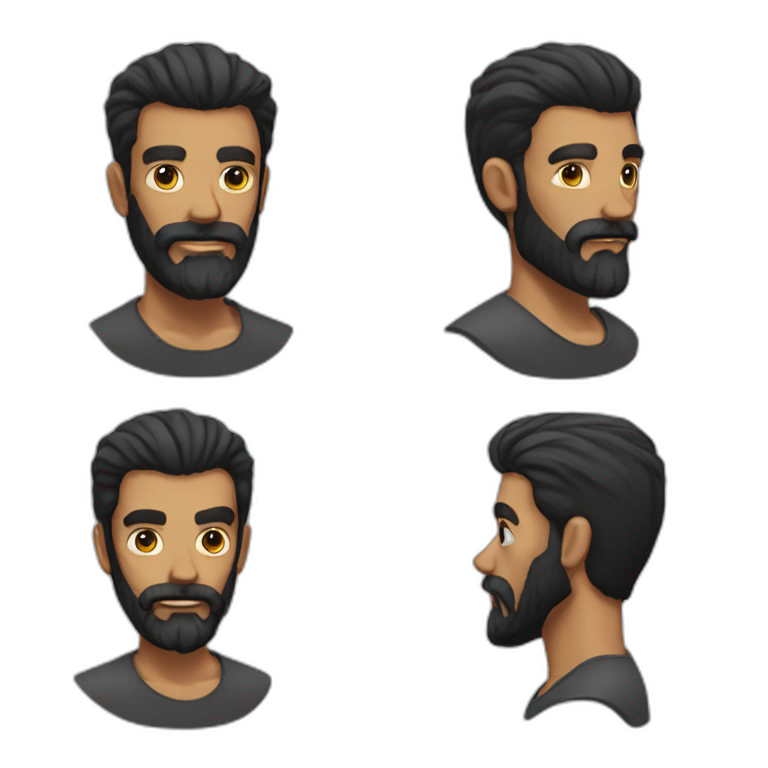 only black beard not mustache emoji