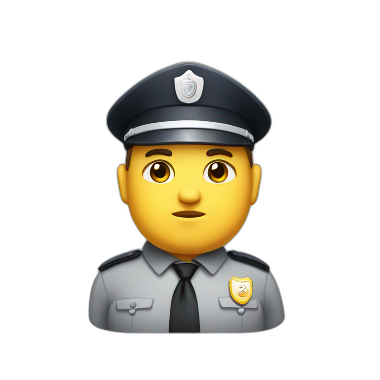 cute fat security guard emoji