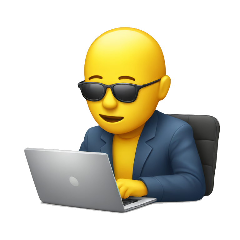 yellow face with a laptop emoji