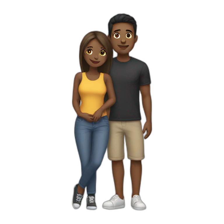 Girl with her boyfriend  emoji