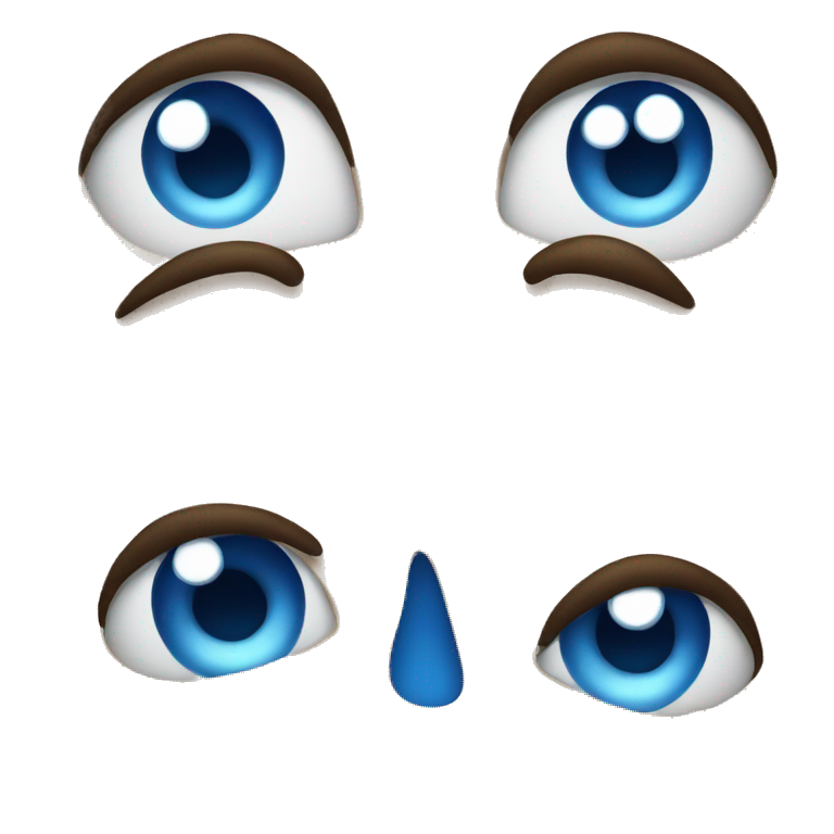 blue shocked face emoji