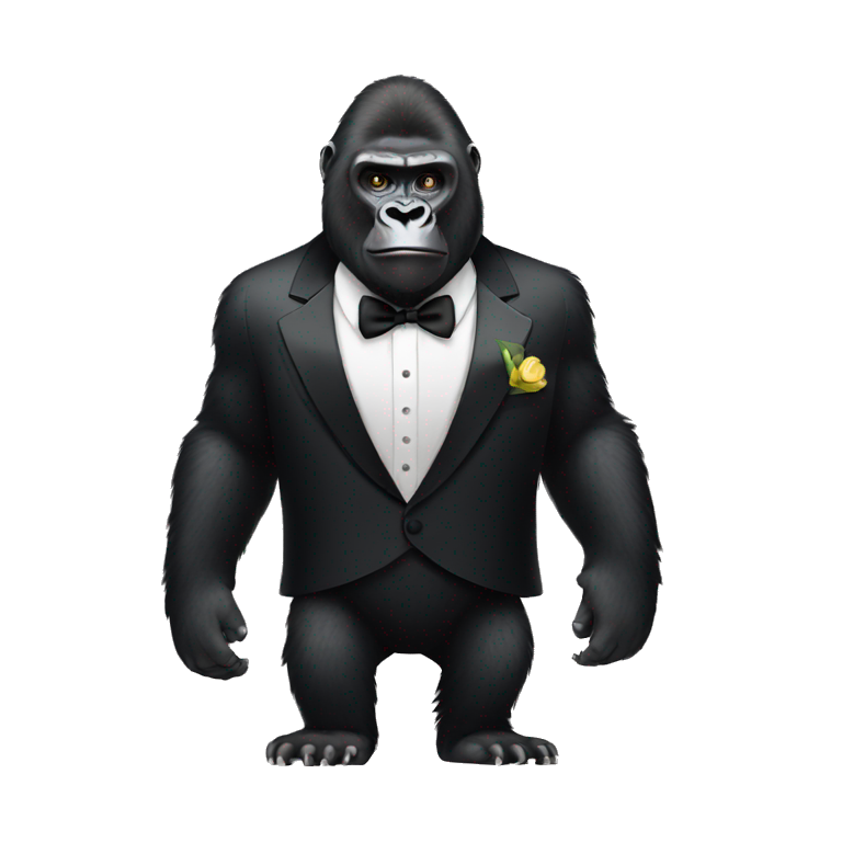 A Gorilla in a tuxedo emoji