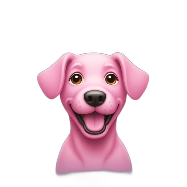 Pink dog happy emoji
