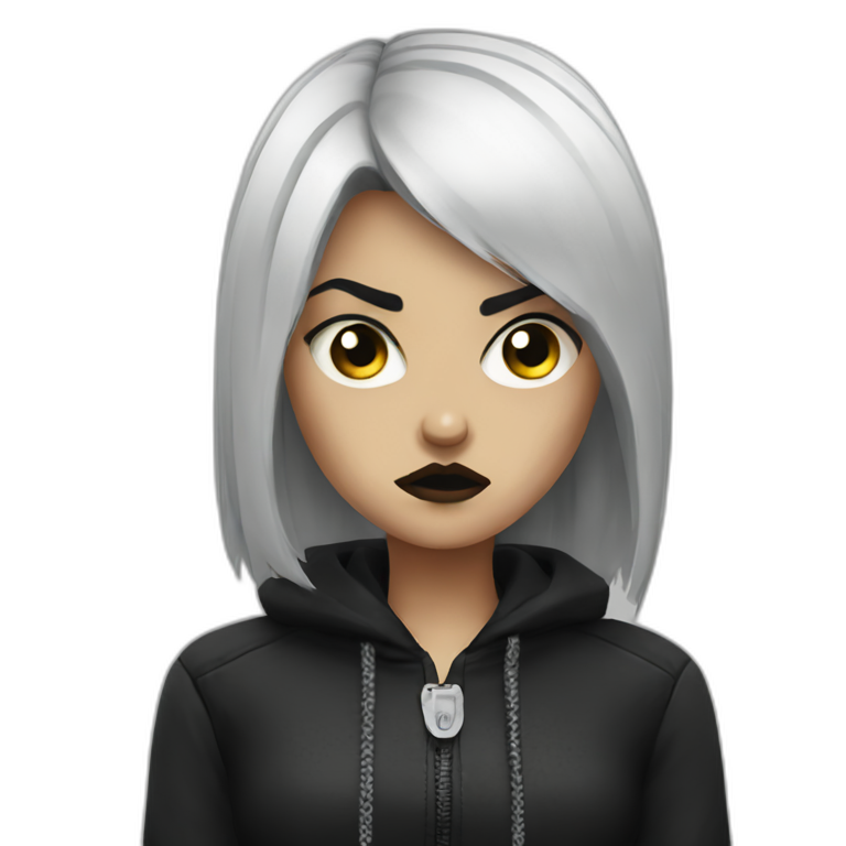Angry goth girl emoji