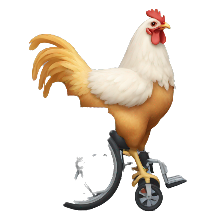 Chicken on wheelchair  emoji