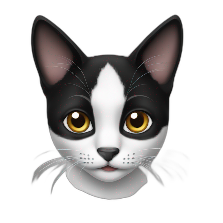 black-and-white-cat-with-black-nose emoji