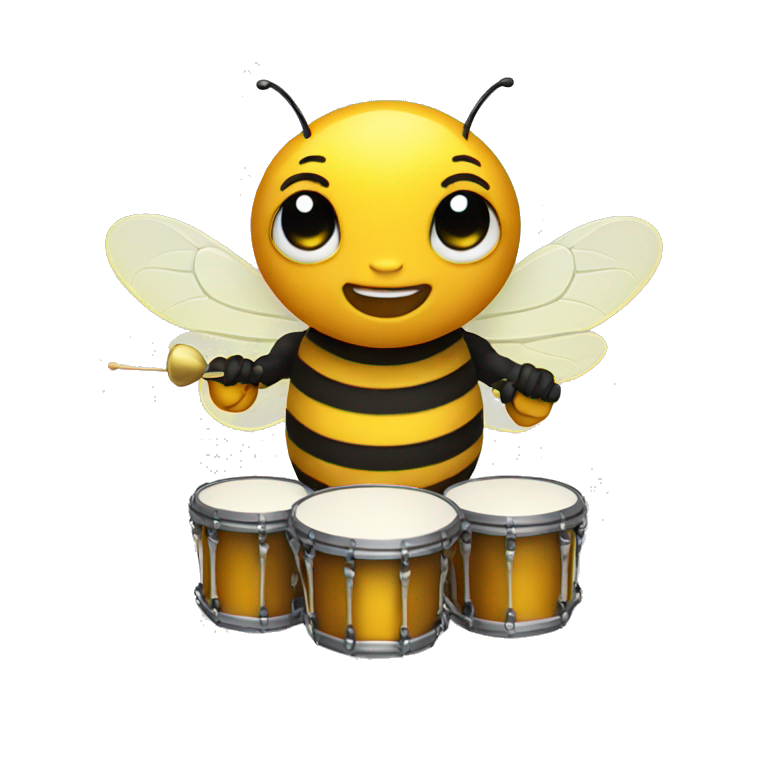 bee playing cymbals emoji