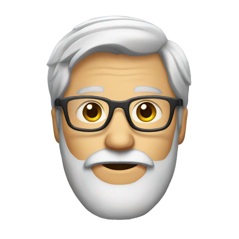 greyhair with beard and glasses emoji